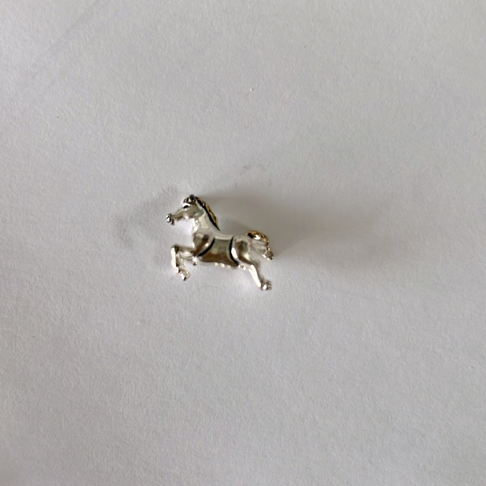 Silver and gold horse bead